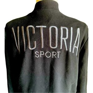 VICTORIA’S SECRETS-VICTORIA SPORT BLACK ZIP FRONT JACKET-SIZE XS